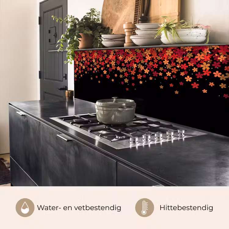 Keuken achterwand - Bloemen - Abstract - Oranje — 5
