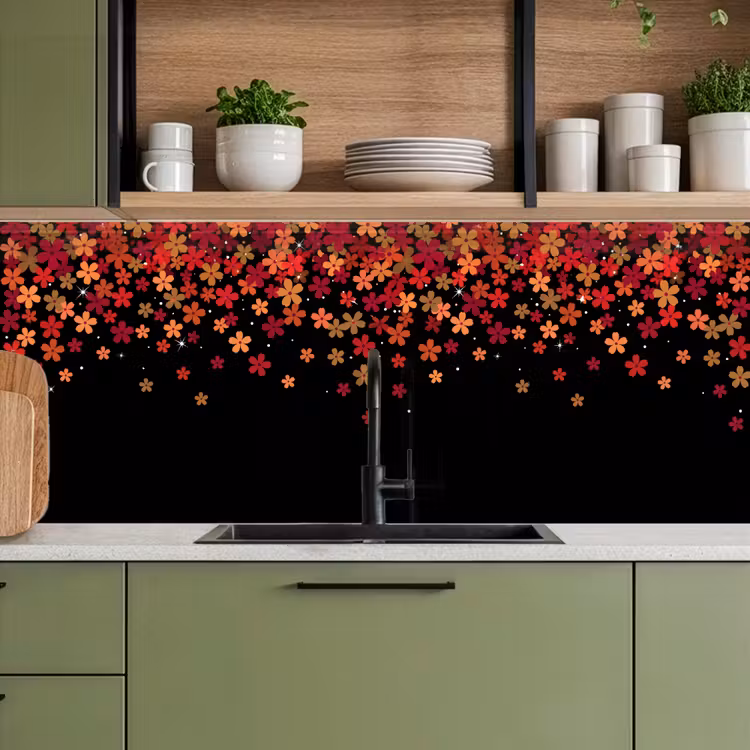 Keuken achterwand - Bloemen - Abstract - Oranje — 8