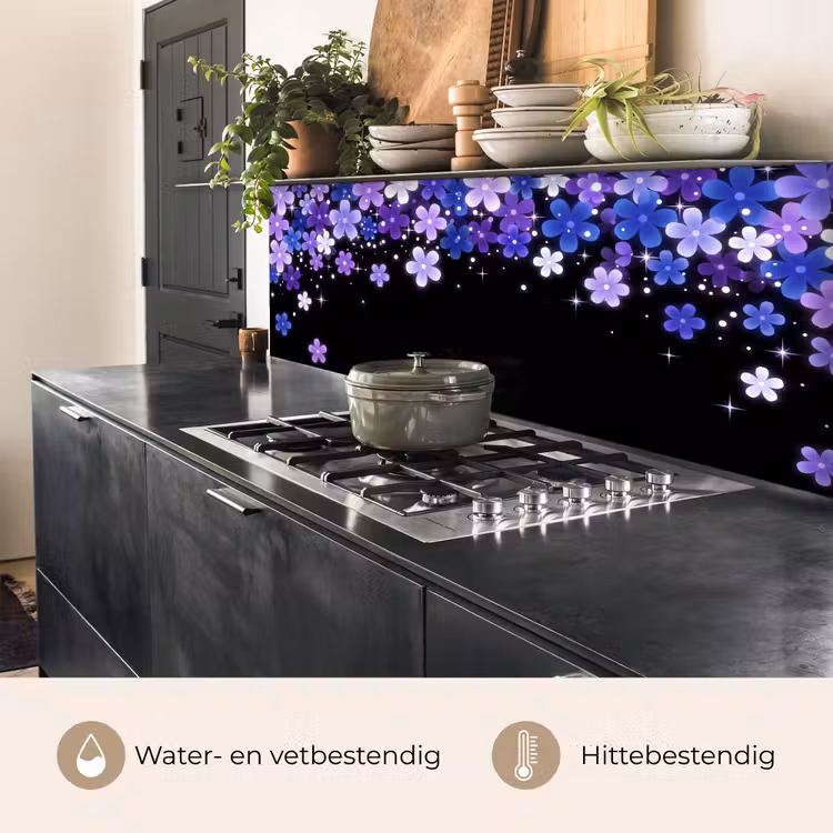 Keuken achterwand - Bloemen - Paars - Modern — 5