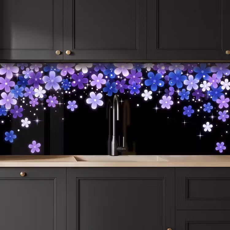 Keuken achterwand - Bloemen - Paars - Modern — 6
