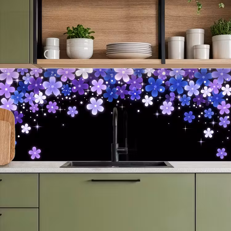 Keuken achterwand - Bloemen - Paars - Modern — 8