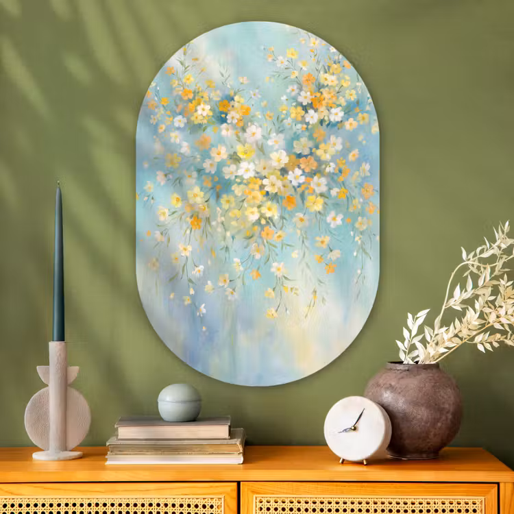 Muurovaal glas - Bloemen - Zacht - Lente — 2