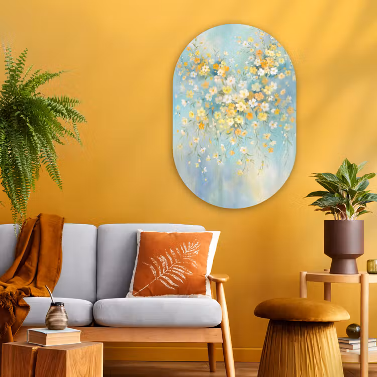 Muurovaal glas - Bloemen - Zacht - Lente — 3