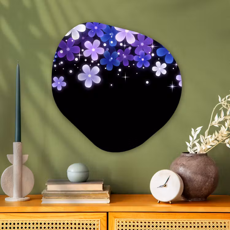 Organisch schilderij glas - Bloemen - Paars - Modern — 2