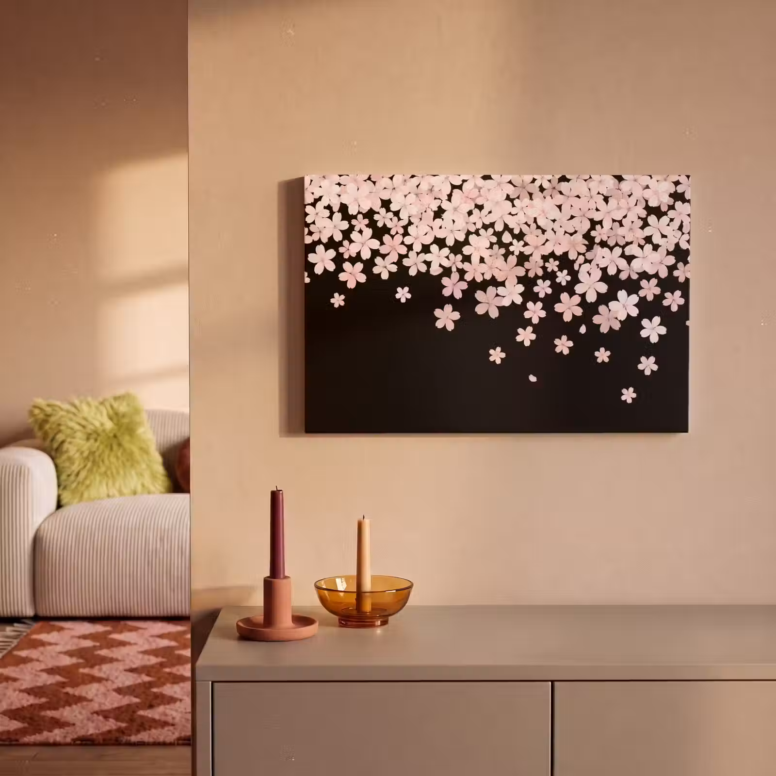 Canvas schilderij - Roze bloemen - Natuur — 1
