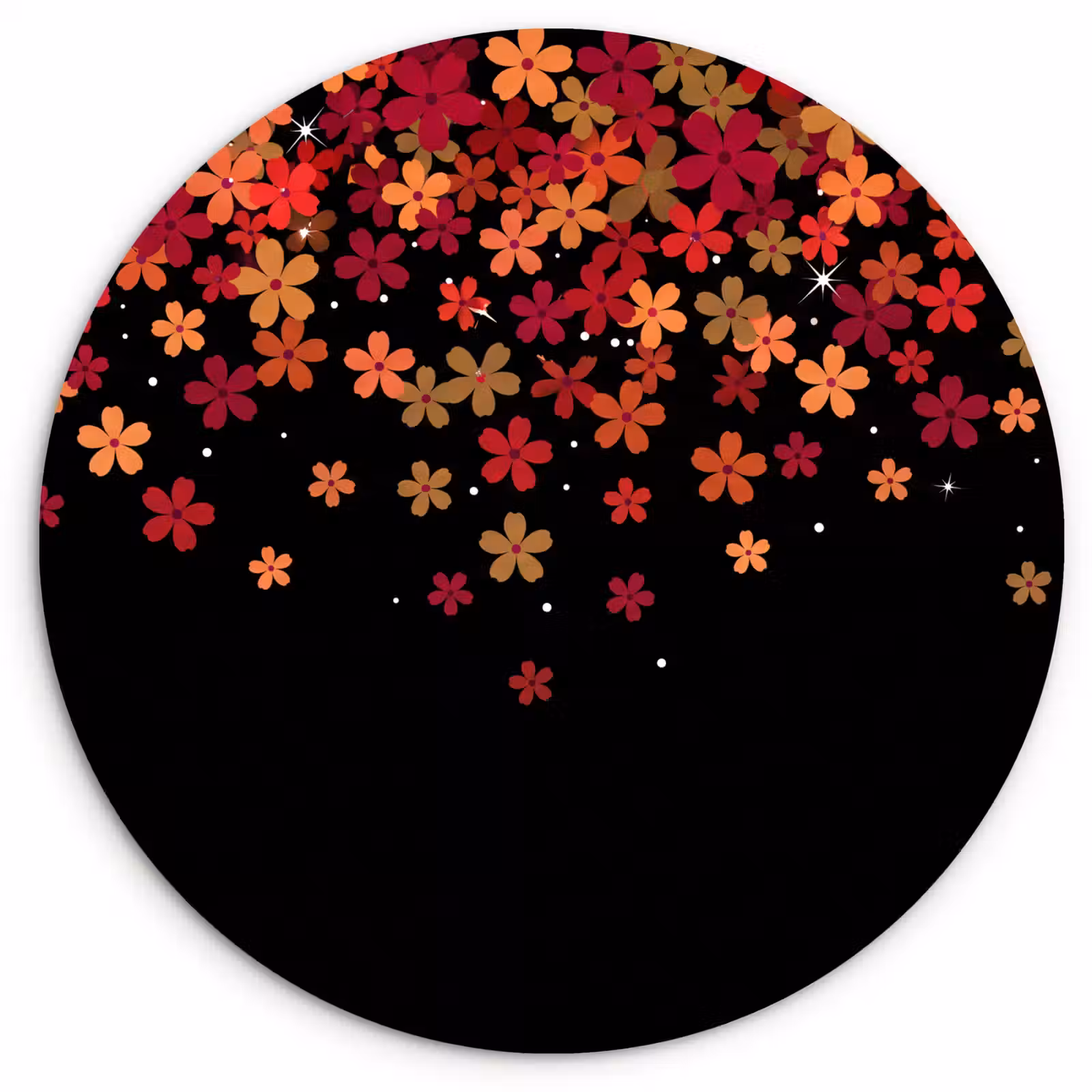 Muurcirkel - Bloemen - Abstract - Oranje — 1