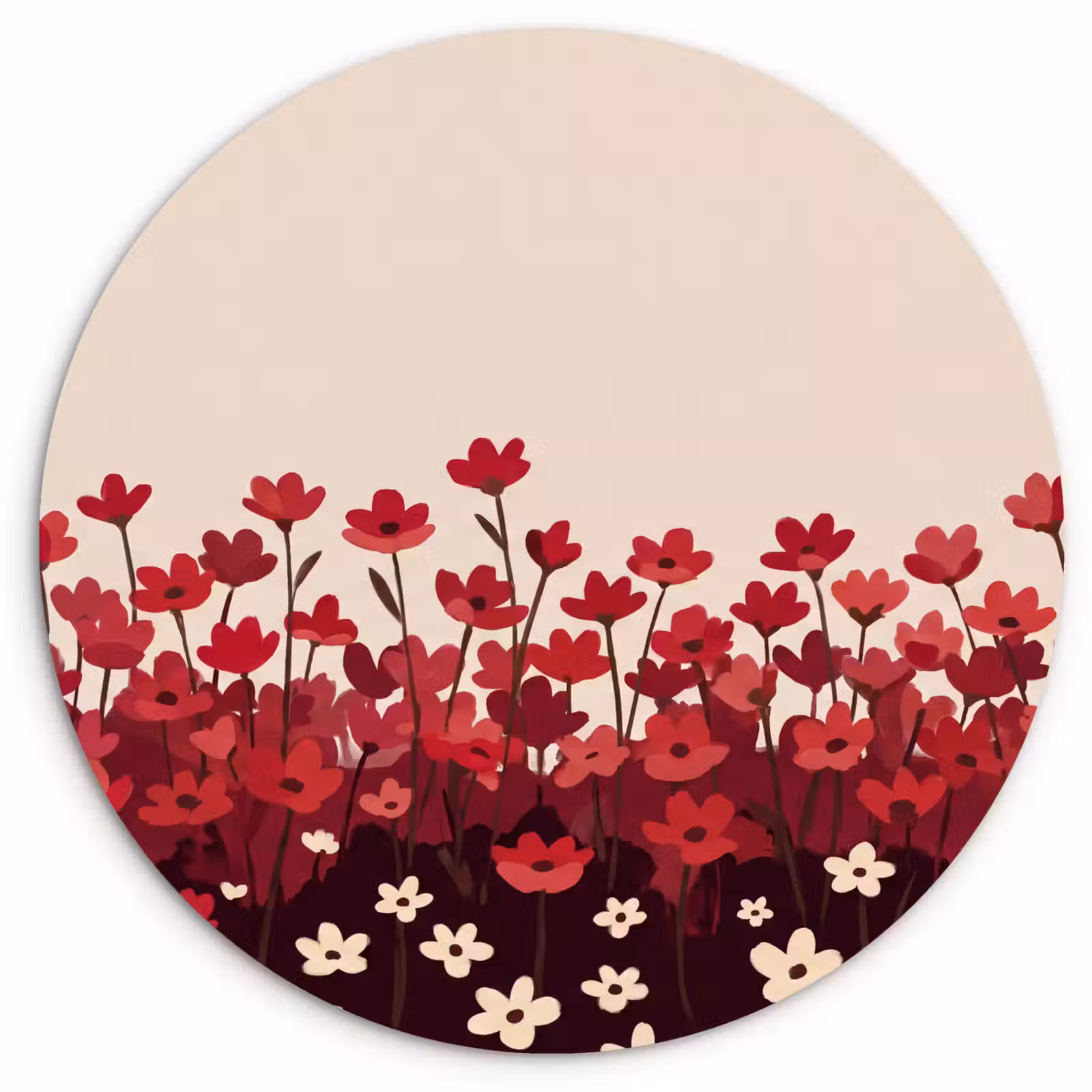 Muurcirkel - Bloemen - Rood - Natuur — 1