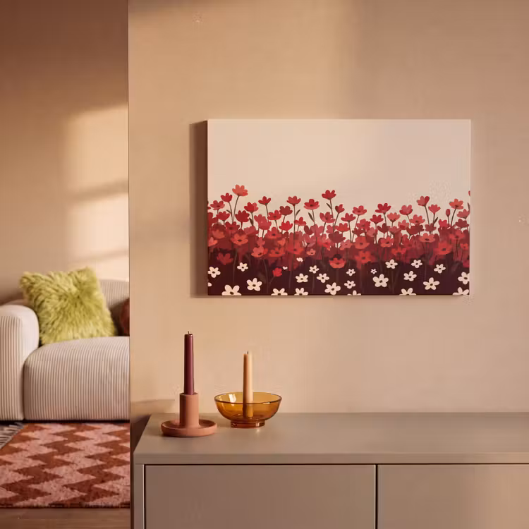 Canvas schilderij - Bloemen - Rood - Natuur — 1