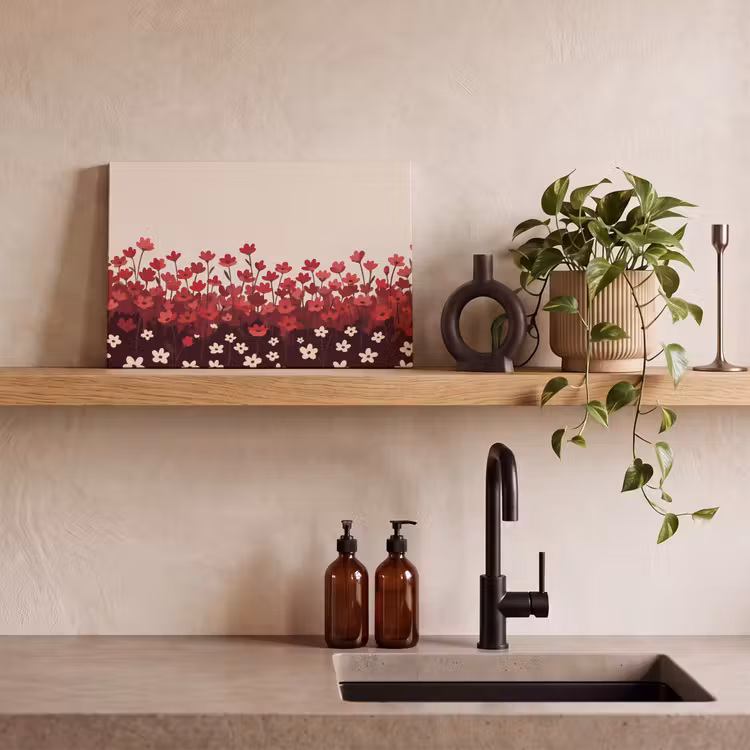Canvas schilderij - Bloemen - Rood - Natuur — 2
