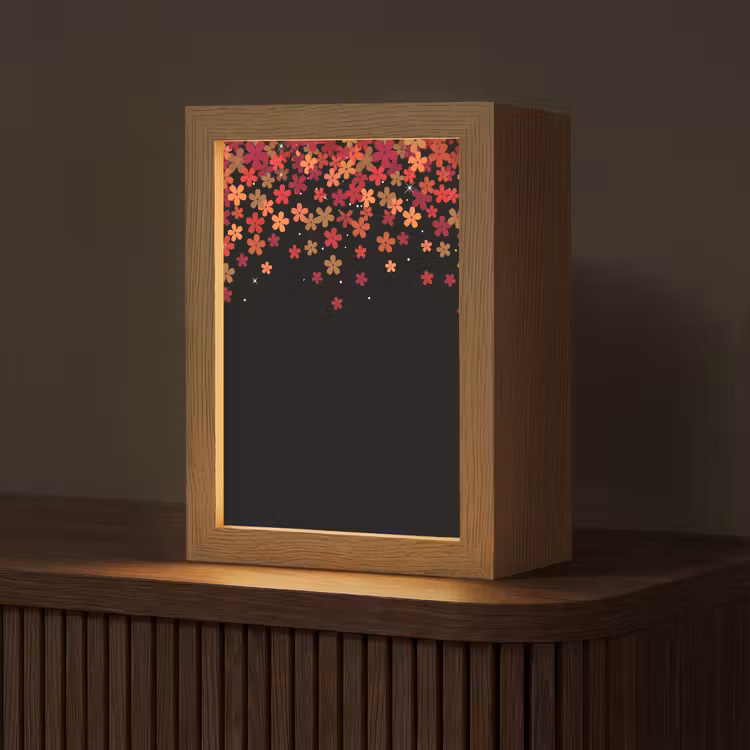 Gepersonaliseerd Lightbox - Bloemen - Abstract - Oranje — 1