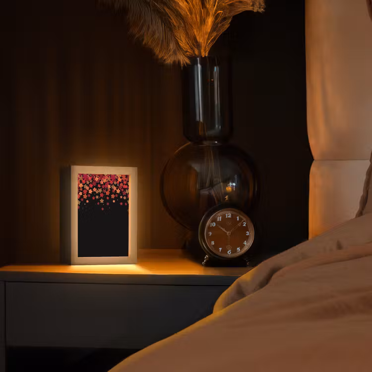 Gepersonaliseerd Lightbox - Bloemen - Abstract - Oranje — 2