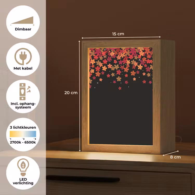 Gepersonaliseerd Lightbox - Bloemen - Abstract - Oranje — 7