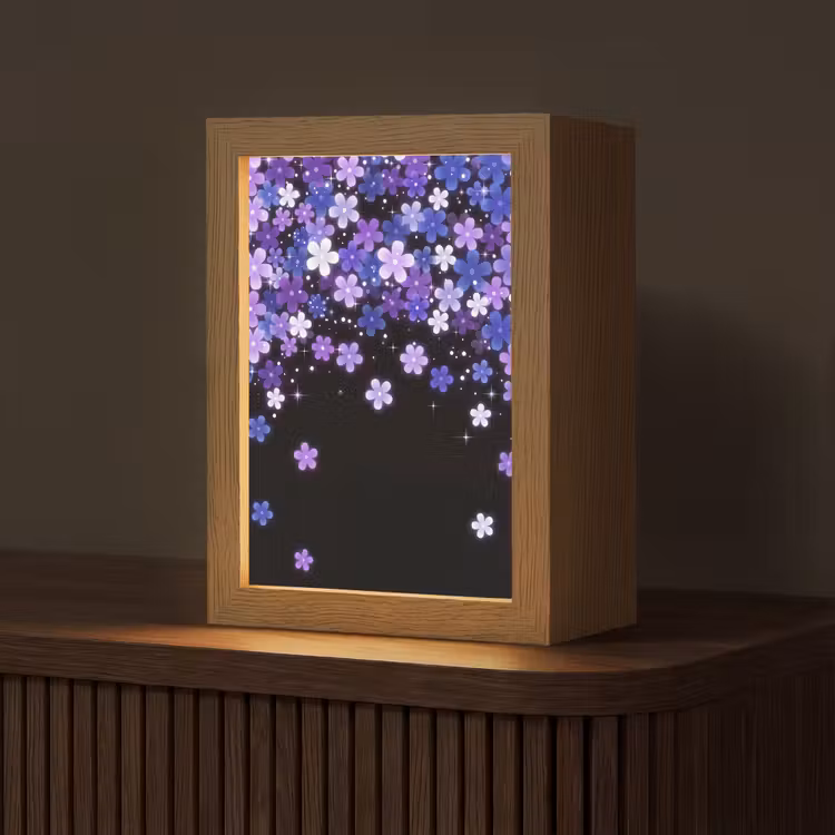 Gepersonaliseerd Lightbox - Bloemen - Paars - Modern — 1