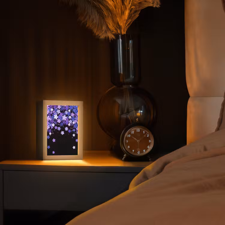 Gepersonaliseerd Lightbox - Bloemen - Paars - Modern — 2