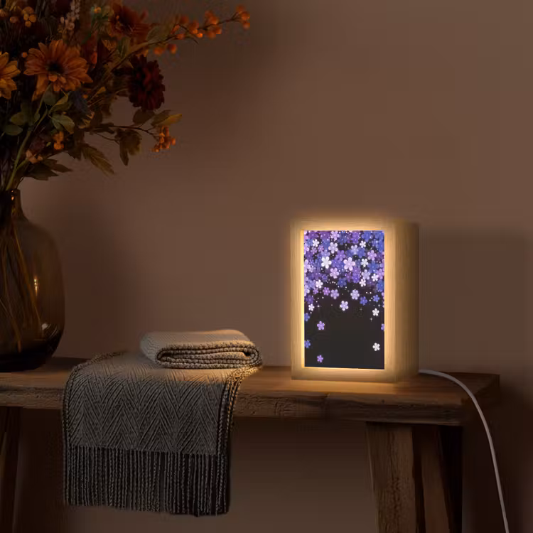 Gepersonaliseerd Lightbox - Bloemen - Paars - Modern — 3