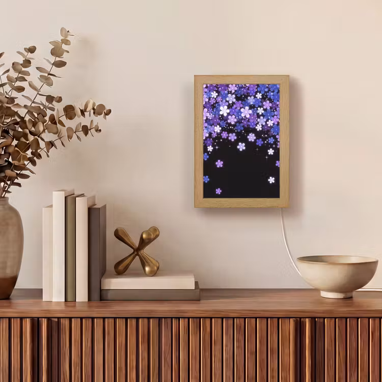 Gepersonaliseerd Lightbox - Bloemen - Paars - Modern — 4