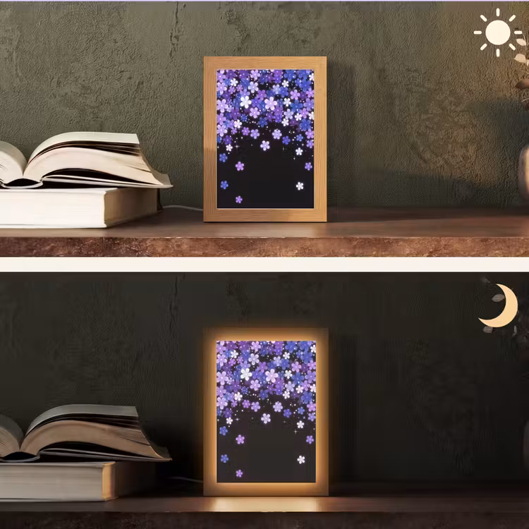 Gepersonaliseerd Lightbox - Bloemen - Paars - Modern — 5