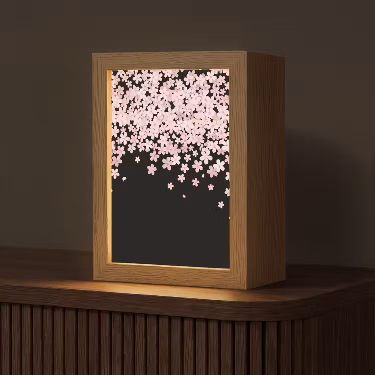 Gepersonaliseerd Lightbox - Roze bloemen - Natuur — 1