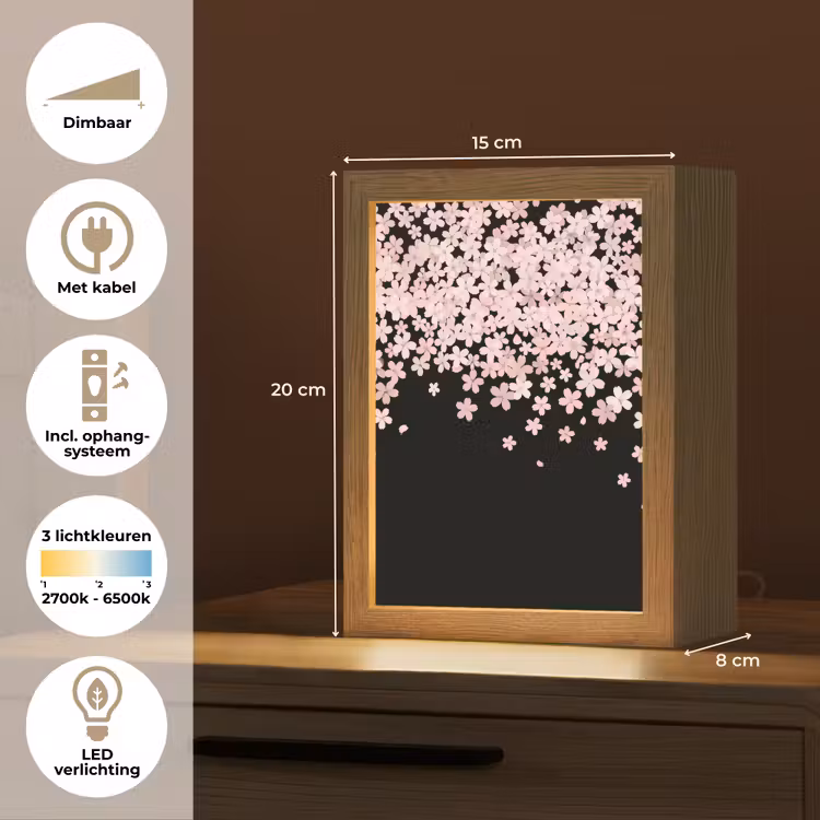 Gepersonaliseerd Lightbox - Roze bloemen - Natuur — 7