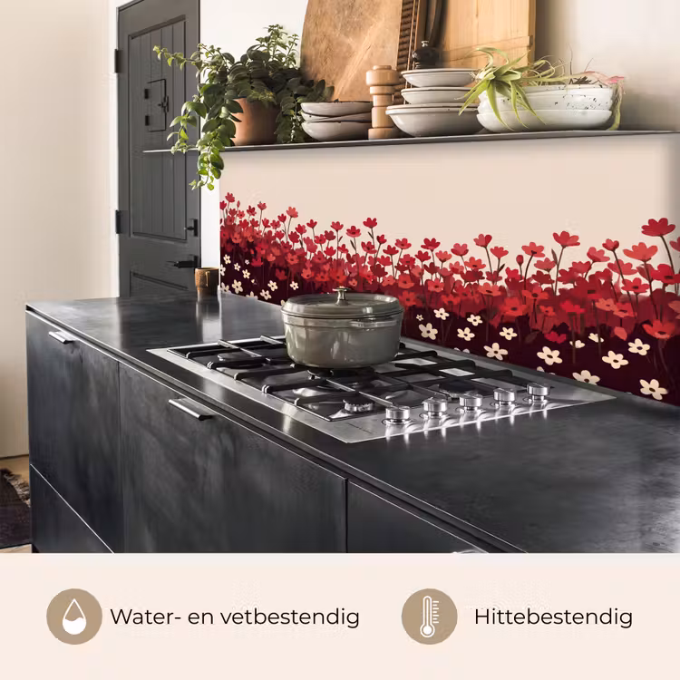 Keuken achterwand - Bloemen - Rood - Natuur — 5