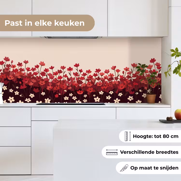 Keuken achterwand - Bloemen - Rood - Natuur — 7