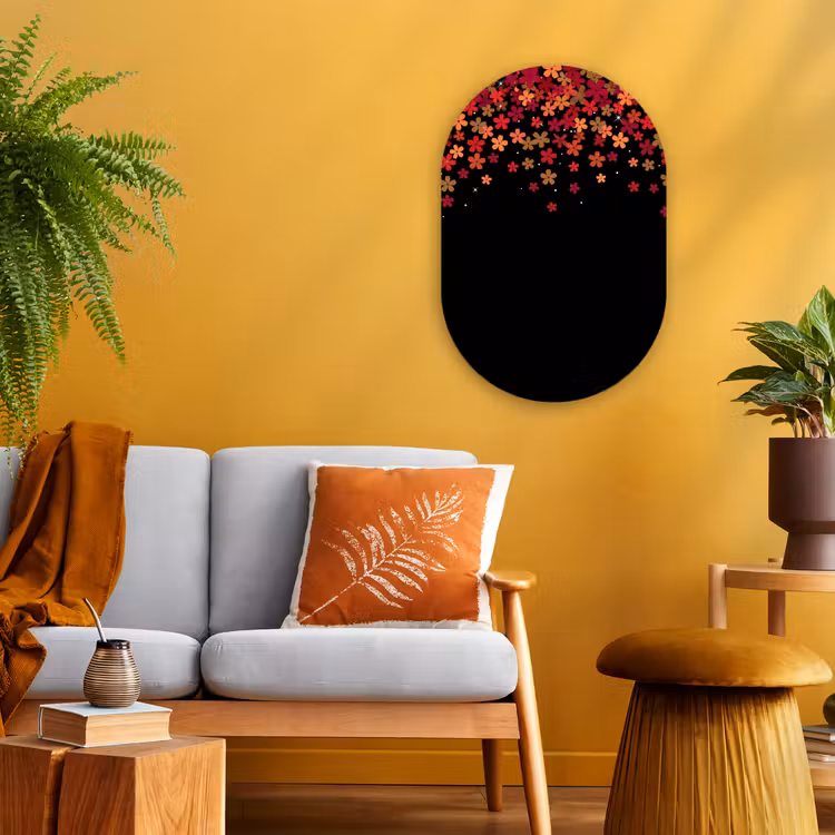 Muurovaal - Bloemen - Abstract - Oranje — 1