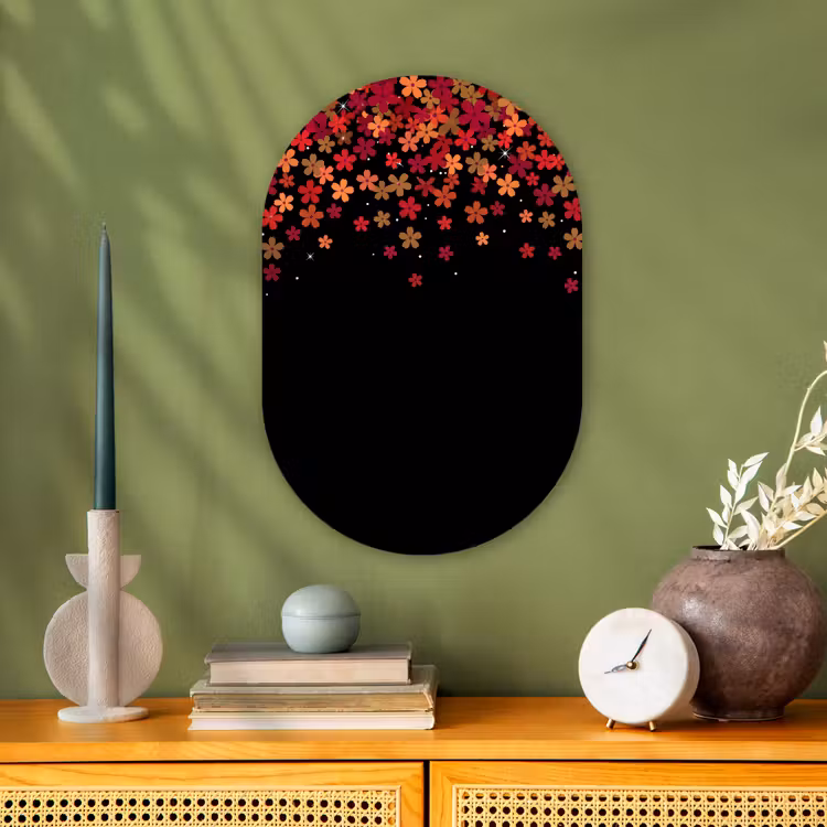 Muurovaal - Bloemen - Abstract - Oranje — 2