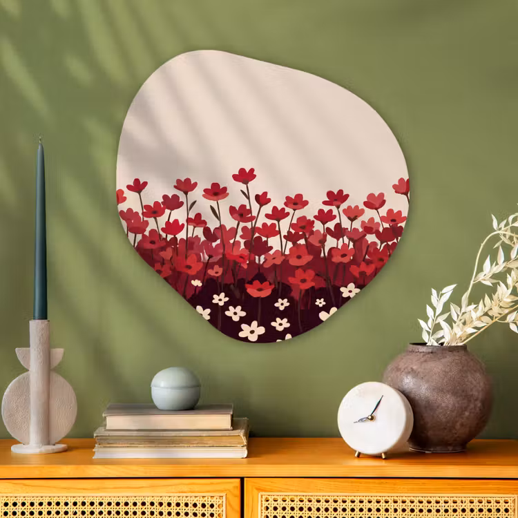 Organisch schilderij glas - Bloemen - Rood - Natuur — 2