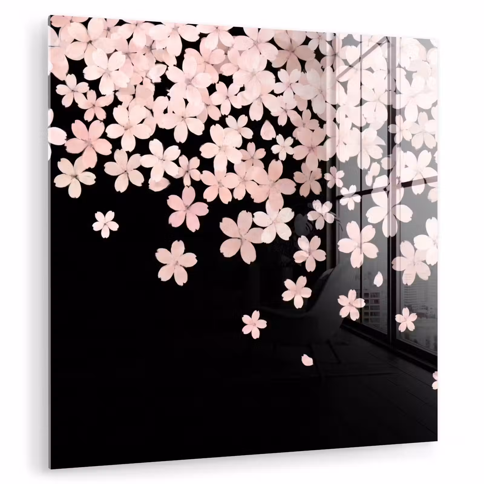 Glas schilderij - Roze bloemen - Natuur — 1