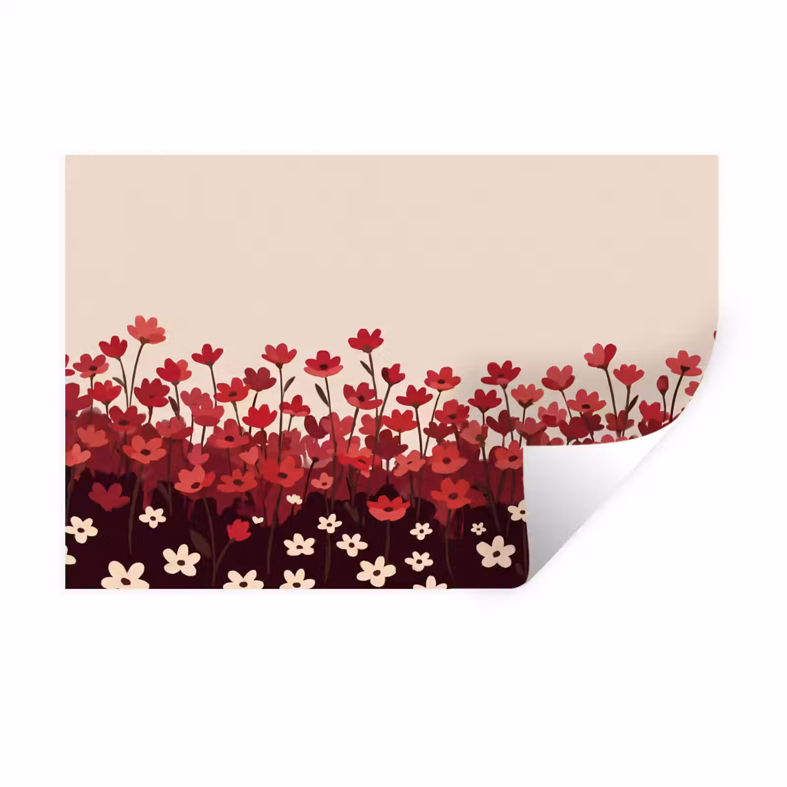 Muursticker - Bloemen - Rood - Natuur — 1