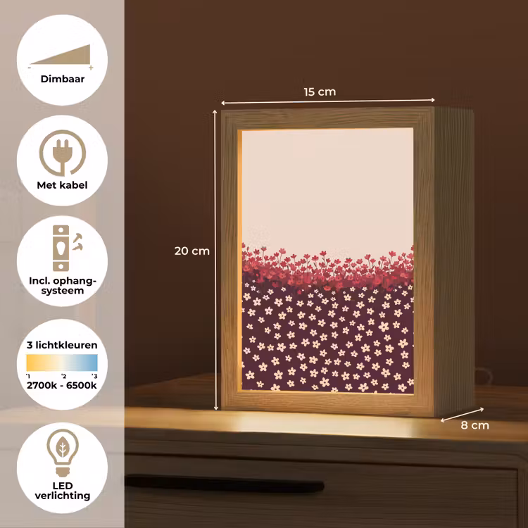 Gepersonaliseerd Lightbox - Bloemen - Rood - Natuur — 7