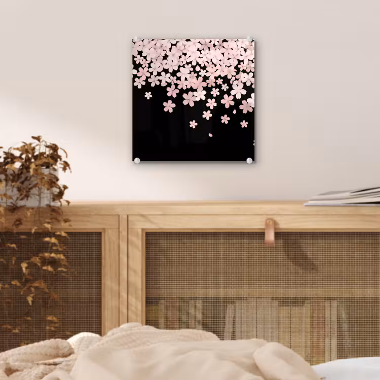 Glas schilderij - Roze bloemen - Natuur — 5