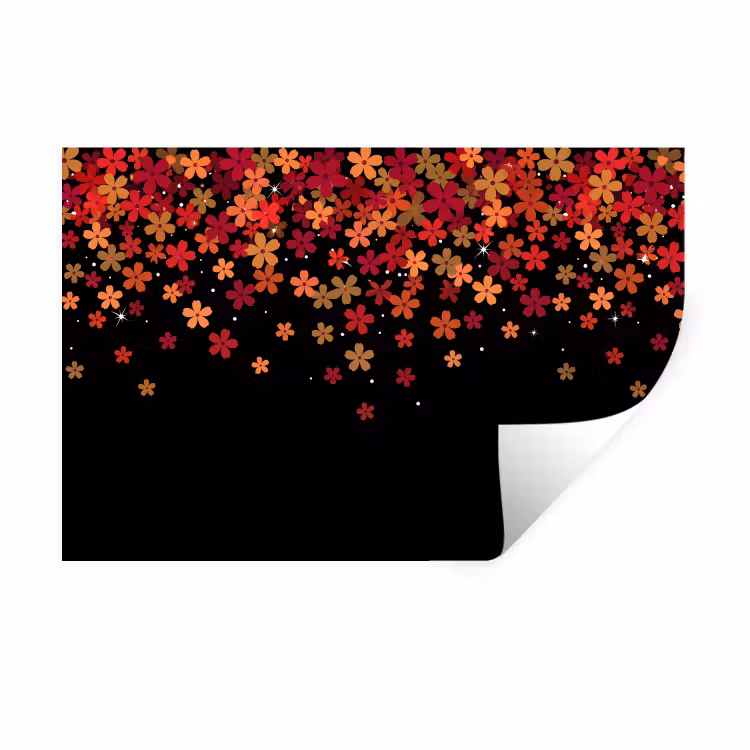 Muursticker - Bloemen - Abstract - Oranje — 1