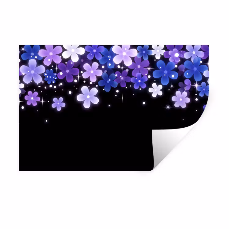 Muursticker - Bloemen - Paars - Modern — 1