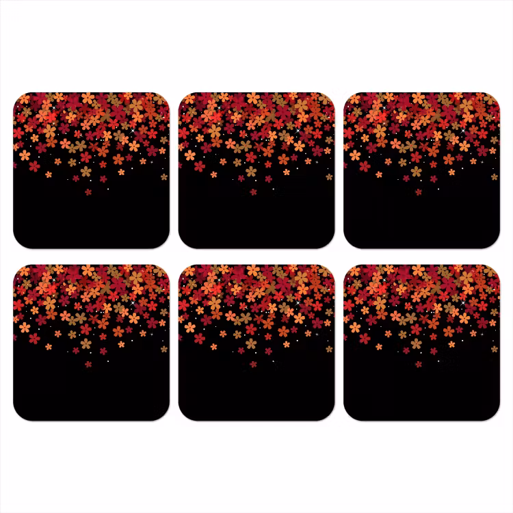 Onderzetter - Bloemen - Abstract - Oranje — 1
