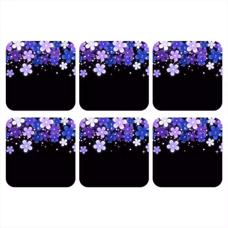 Onderzetter - Bloemen - Paars - Modern — 1