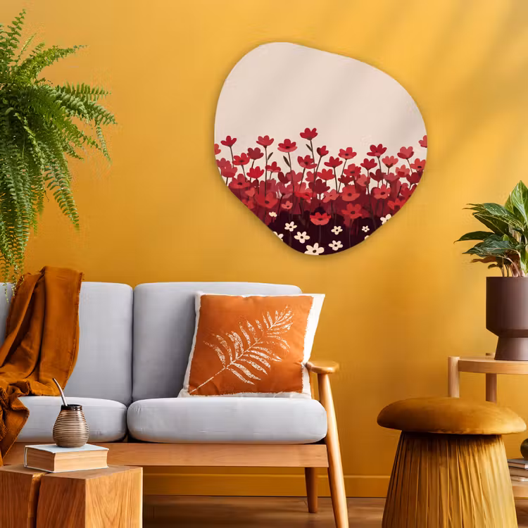 Organisch schilderij aluminium - Bloemen - Rood - Natuur — 3