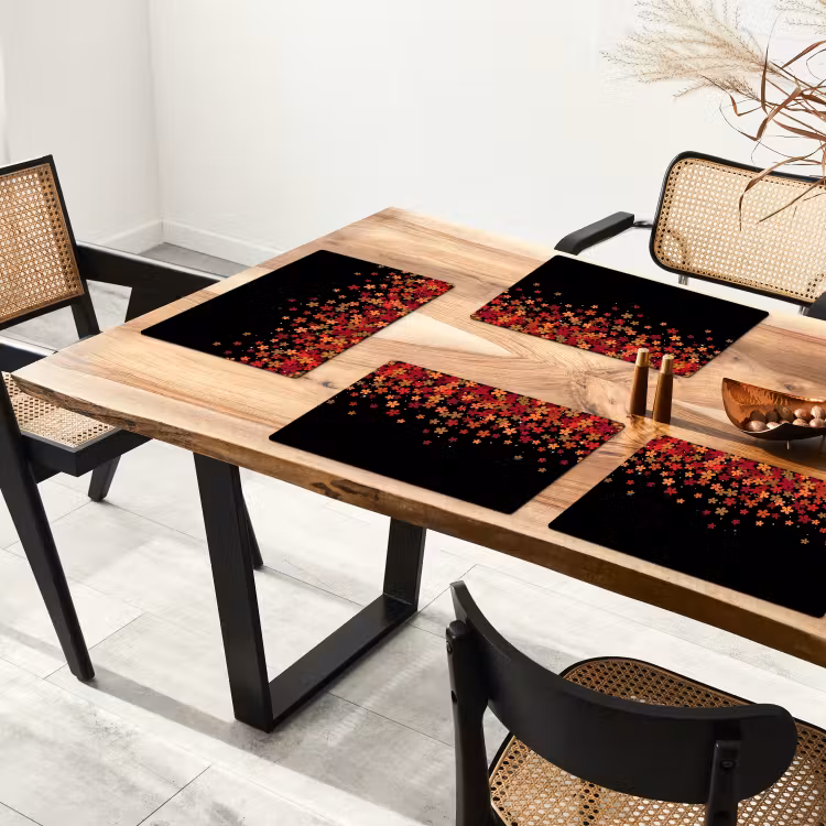 Placemat - 6 stuks - Bloemen - Abstract - Oranje — 3