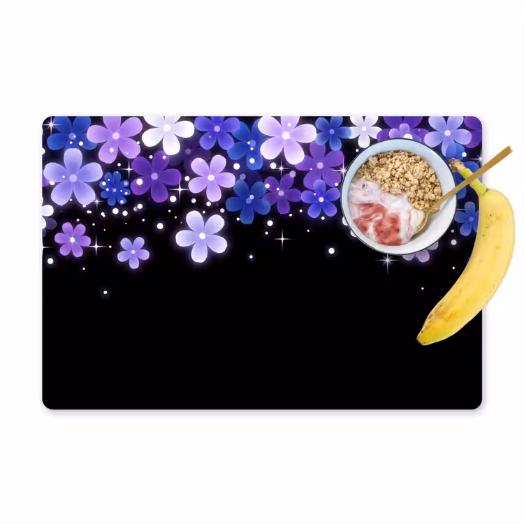 Placemat - 6 stuks - Bloemen - Paars - Modern — 1