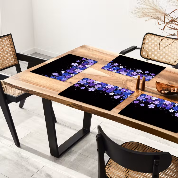 Placemat - 6 stuks - Bloemen - Paars - Modern — 3