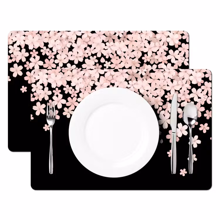 Placemat - 6 stuks - Roze bloemen - Natuur — 2