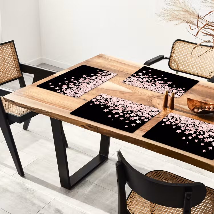 Placemat - 6 stuks - Roze bloemen - Natuur — 3