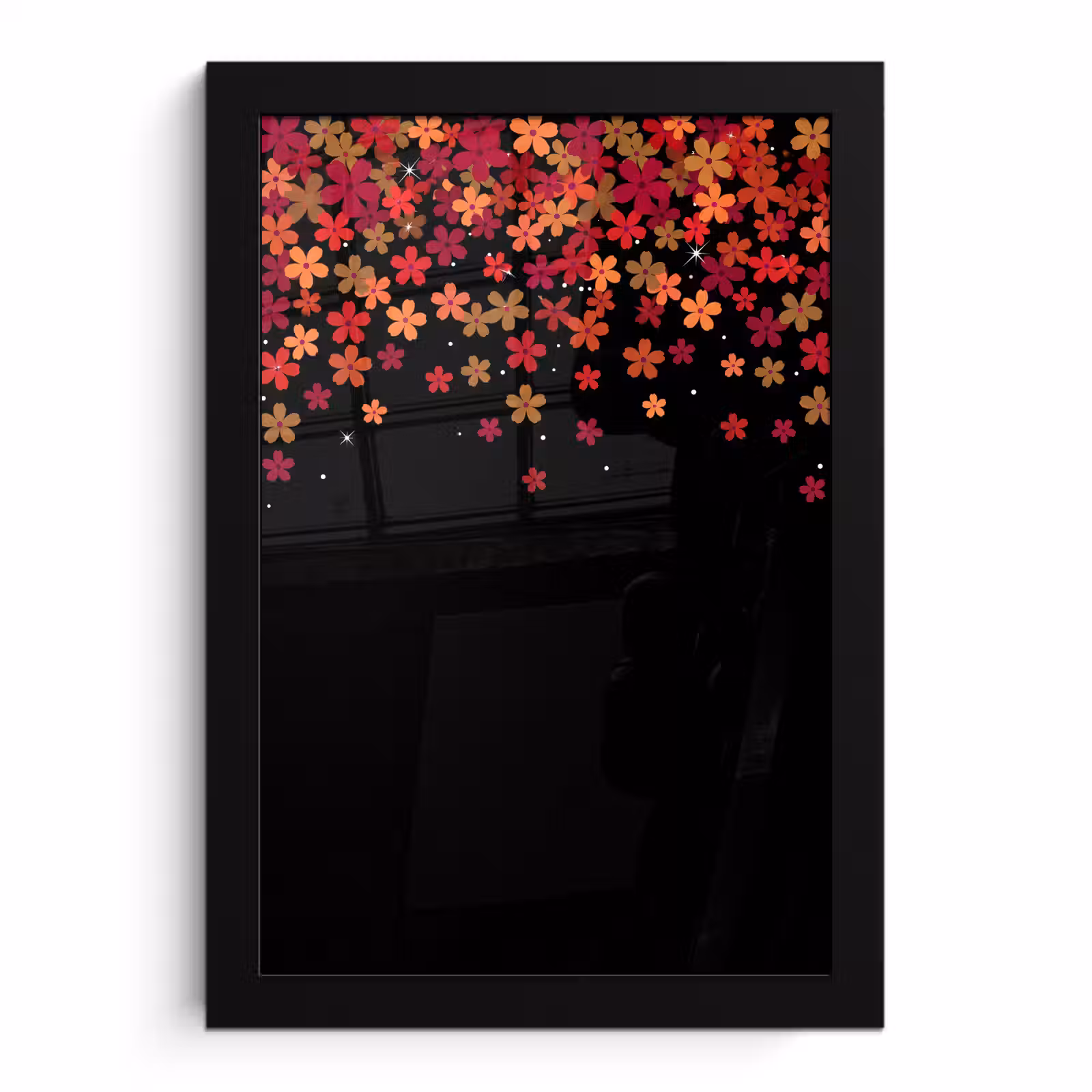 Poster met lijst - Bloemen - Abstract - Oranje — 1