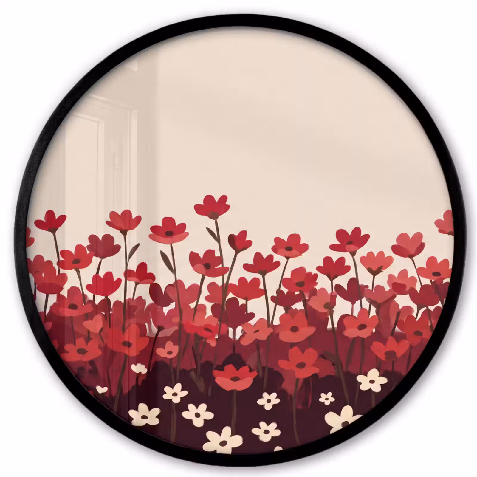 Ronde fotolijst - Bloemen - Rood - Natuur — 1