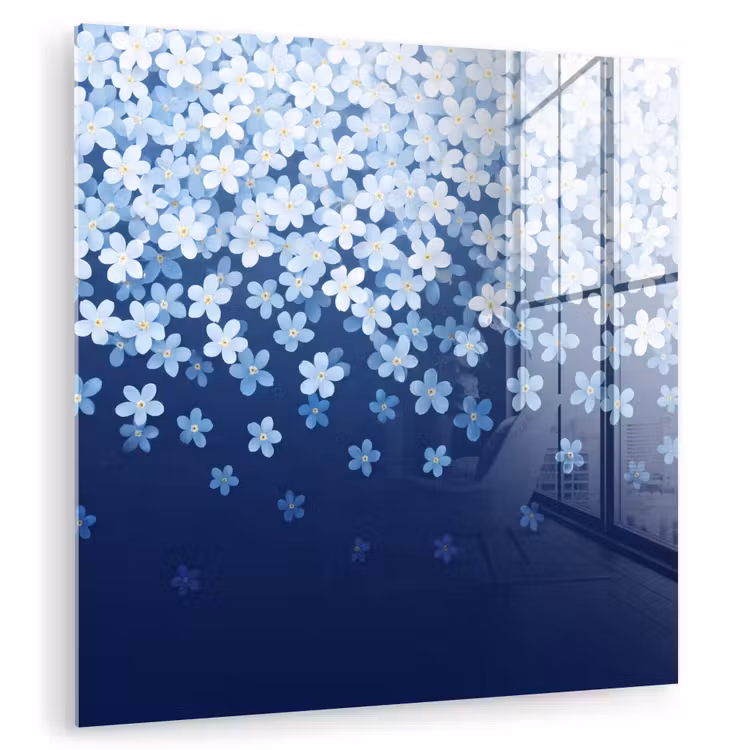 Glas schilderij - Bloemen - Vallend - Decoratief — 1