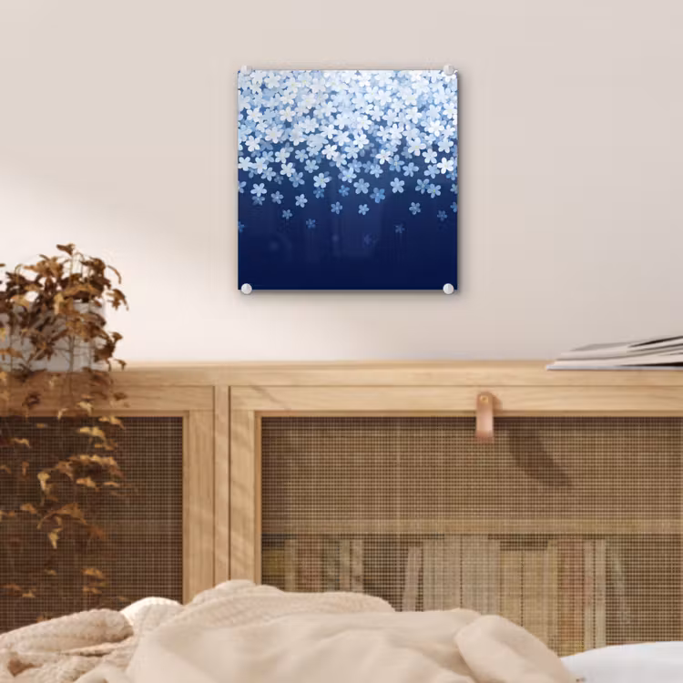Glas schilderij - Bloemen - Vallend - Decoratief — 5