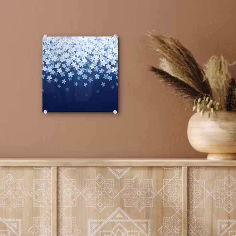 Glas schilderij - Bloemen - Vallend - Decoratief — 6