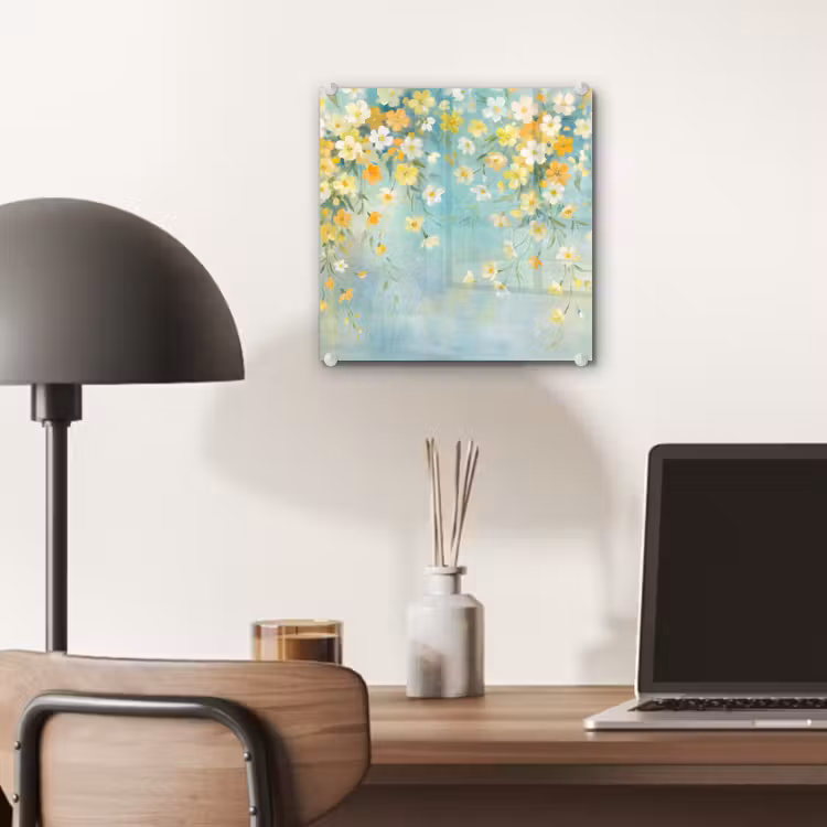 Glas schilderij - Bloemen - Zacht - Lente — 7