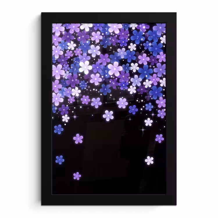 Poster met lijst - Bloemen - Paars - Modern — 1