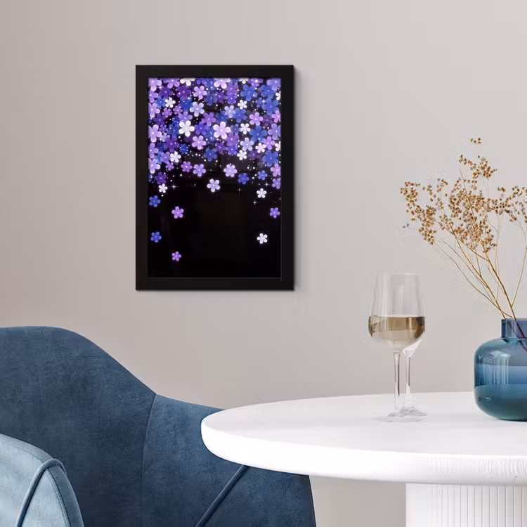 Poster met lijst - Bloemen - Paars - Modern — 2